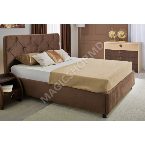 Кровать Ambianta Cristal 160x200 см, Белый, Бежевый, Серый, Коричневый, Фунго