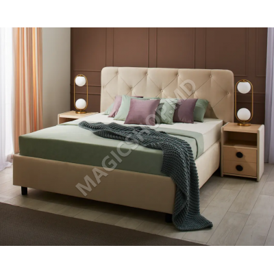 Кровать Ambianta Cristal 160x200 см, Белый, Бежевый, Серый, Коричневый, Фунго