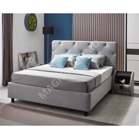 Кровать Ambianta Cristal 160x200 см, Белый, Бежевый, Серый, Коричневый, Фунго