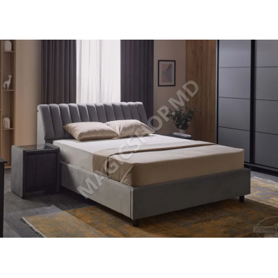 Кровать Ambianta Bremen 160x200 см, бежевый, серый, черный