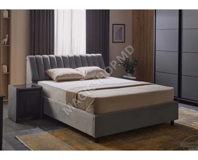 Кровать Ambianta Bremen 160x200 см, бежевый, серый, черный