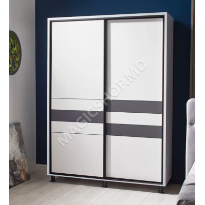 Гардероб Ambianta Cristal 120x224x58 см, Белый, Фунго