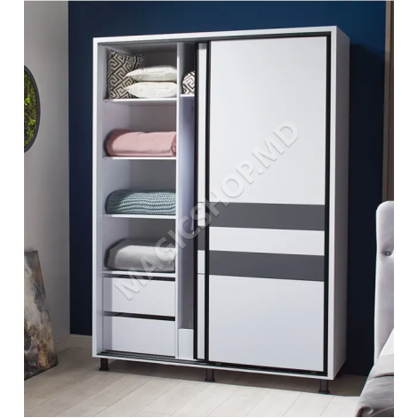 Гардероб Ambianta Cristal 200x224x58 см Белый, Фунго