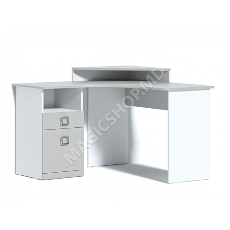 Masa computer - colt AMIGO 120x120x76 cm Alb, Crem, Gri