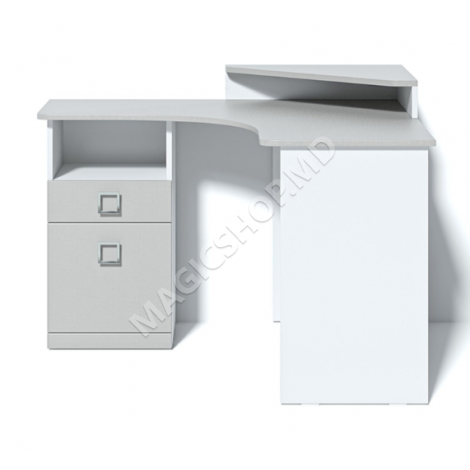 Masa computer - colt AMIGO 120x120x76 cm Alb, Crem, Gri