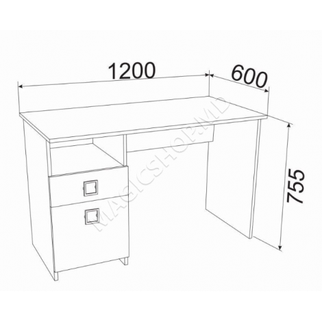 Компьютерный стол AMIGO 120 см, белый, кремовый, серый