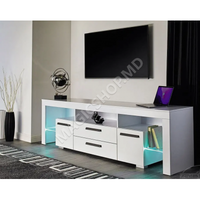 Комод Ambianta TV CITY 2.00 m Alb/Grafit