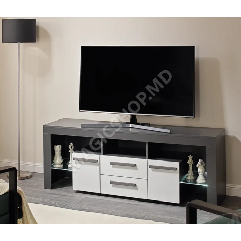 Комод Ambianta TV CITY 2.00 m Alb/Grafit