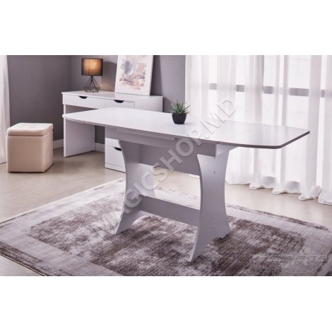 Masa CLEO 3 extensibila Bardolino, Gri, Alb