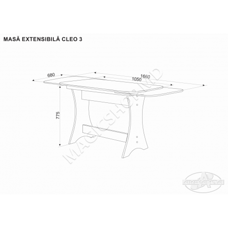 Masa CLEO 3 extensibila Bardolino, Gri, Alb