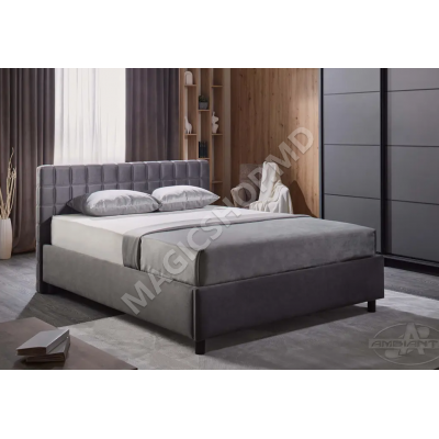 Кровать Ambianta Coral 160x200 см, серый, бежевый, черный