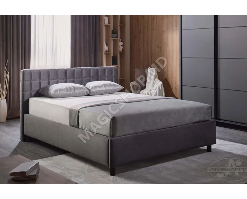 Кровать Ambianta Coral 160x200 см, серый, бежевый, черный