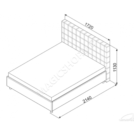 Кровать Ambianta Coral 160x200 см, серый, бежевый, черный