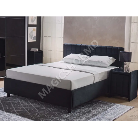 Кровать Ambianta Coral 160x200 см, серый, бежевый, черный