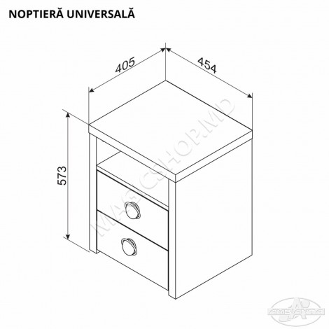 Noptieră Universală White/Fungo