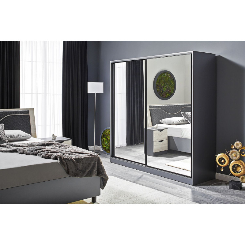 Dulap Ambianta HAPPY Grafit 150/180/200x200x58cm