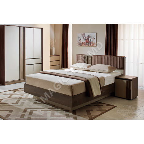 Кровать Ambianta MALTA, cu somniera, Кремона-Графит 160x200 cm