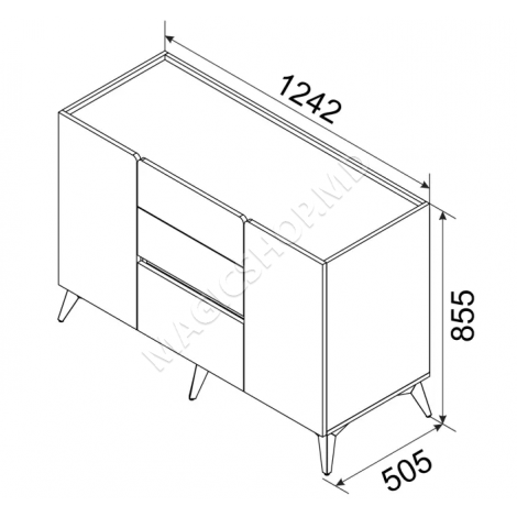 Комод Ambianta SPACE Gri