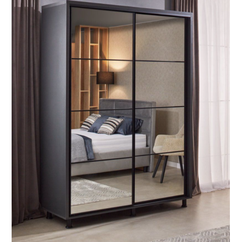 Dulap Ambianta Torino 120x224x58 cm Alb; Grafit; Sonoma inchis