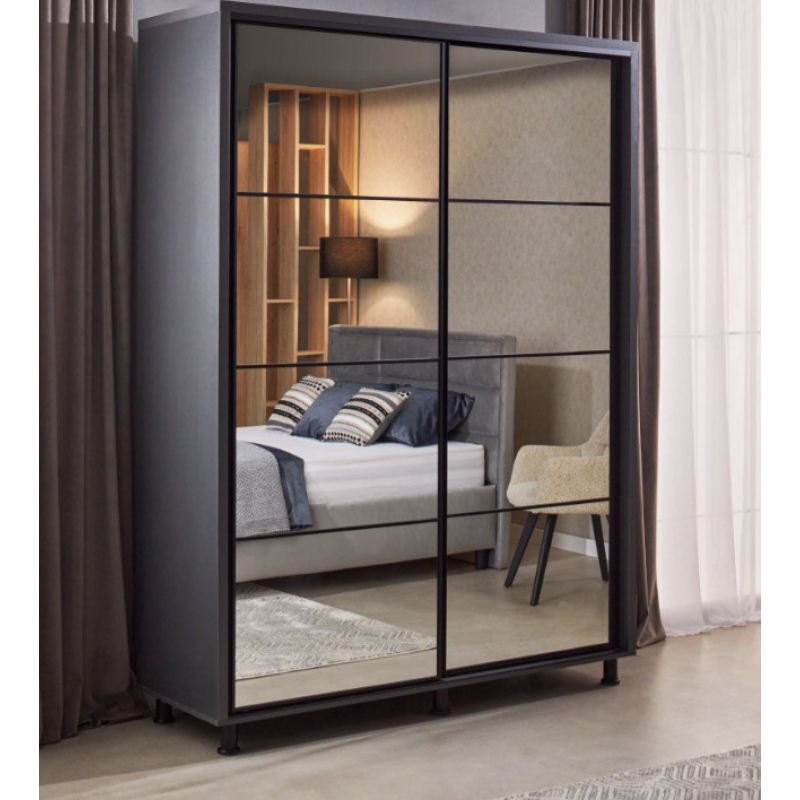 Dulap Ambianta Torino 120x224x58 cm Alb; Grafit; Sonoma inchis