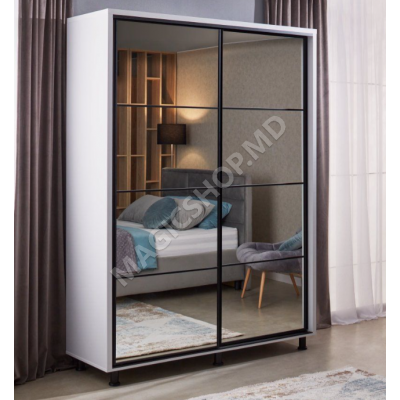 Dulap Ambianta TORINO 200x224x58 cm Alb; Grafit; Sonoma inchis