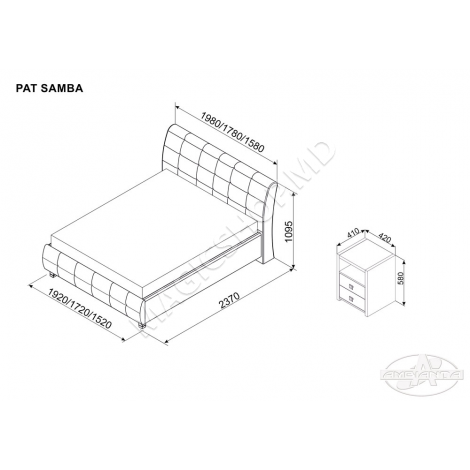 Pat Samba Bej-Maro 1.8m x 2m