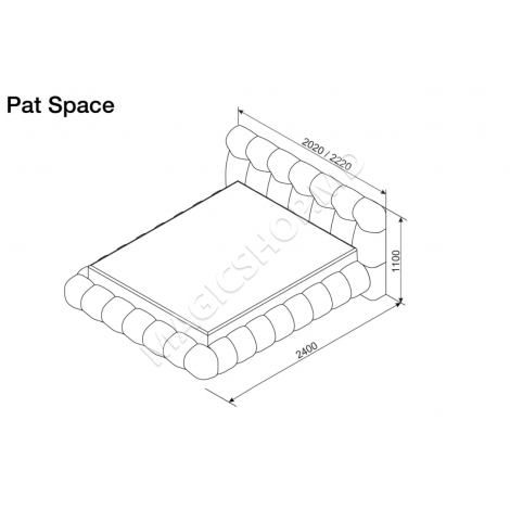 Pat Space 180x200 cm+Saltea Salt Confort Lux 180x200x22 cm