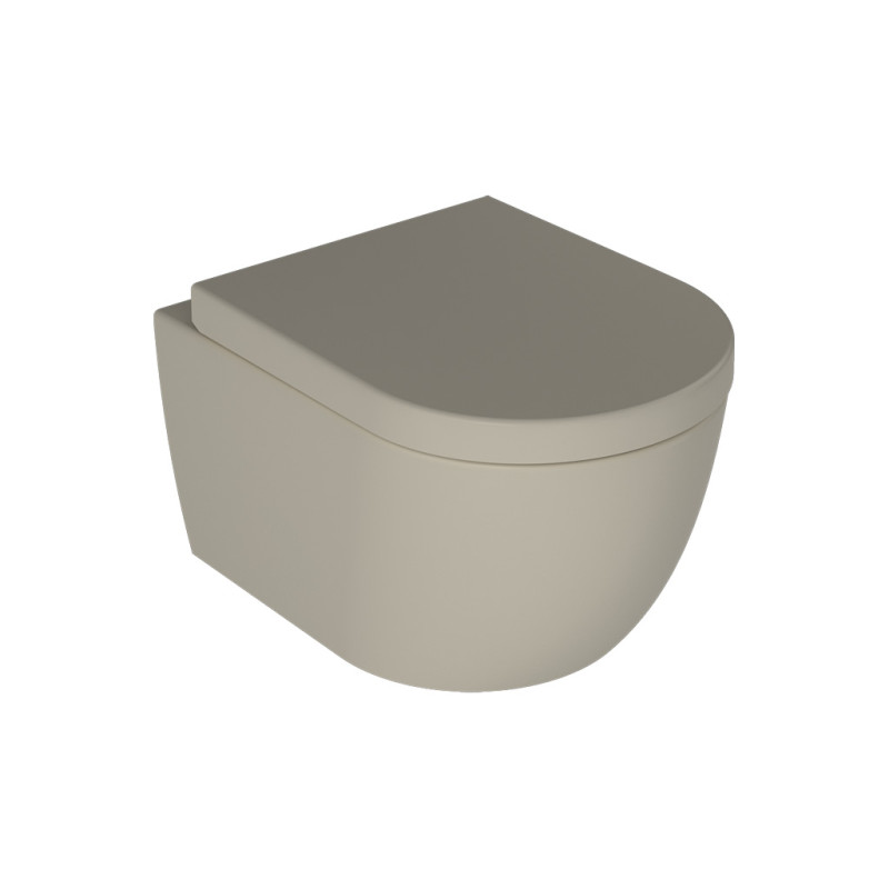 Vas WC suspendat QUARTER DEEP, fara capac 54 cm ivory mat