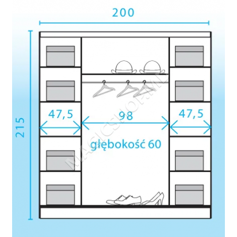 Шкаф Денвер DEN1 200 x 215 см