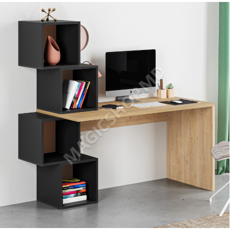 Masă de scris BALANCE, oak/ silky black