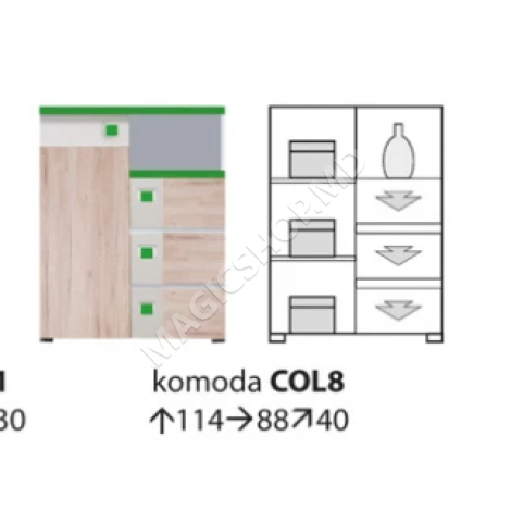 Comoda Fadome Colorato COL8 88x114cm