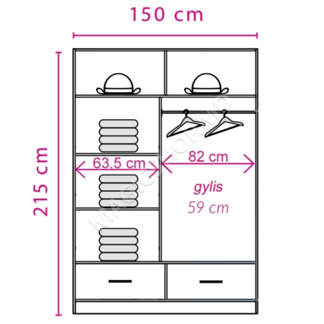 Dulap Canada CA 34-15, kashmir/ negru