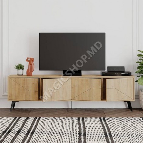 Comoda / Consola DUNE TV, albă; oak