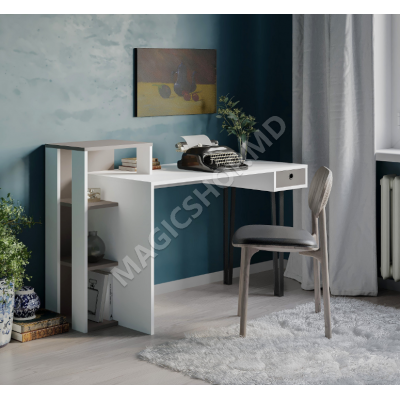 Masă de scris LOYD, alb/ light mocha