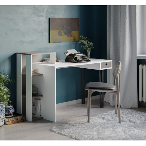 Masă de scris LOYD, alb/ light mocha