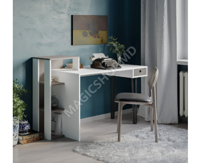 Masă de scris LOYD, alb/ light mocha