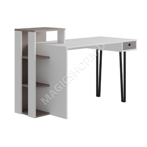 Masă de scris LOYD, alb/ light mocha