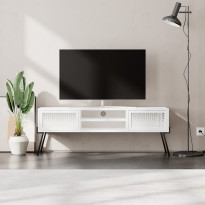 Comoda / Consola NAIVE TV, alb; stejar
