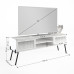 Comoda / Consola NAIVE TV, alb; stejar