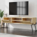 Comoda / Consola NAIVE TV, alb; stejar