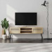 Comoda / Consola NAIVE TV, alb; stejar