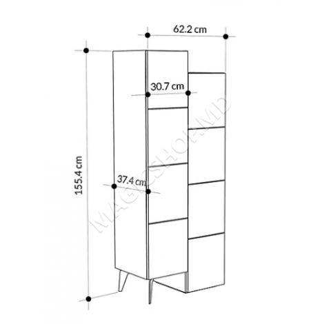 Шкаф STAIR 62 x 155 см, цвет дуб