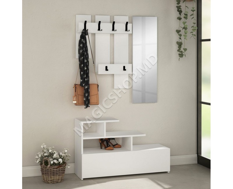 Mobilier antreu - Set pantofar cu oglindă și cuier VESTY Mobilier antreu - Set pantofar cu oglindă și cuier VESTY