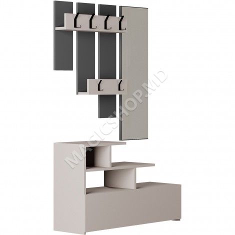 Mobilier antreu - Set pantofar cu oglindă și cuier VESTY Mobilier antreu - Set pantofar cu oglindă și cuier VESTY