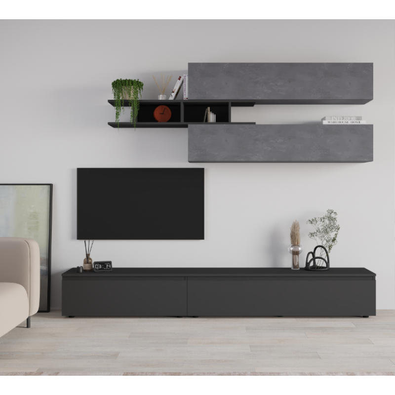 Comoda VENUS TV Stand, antracit/ retro grey
